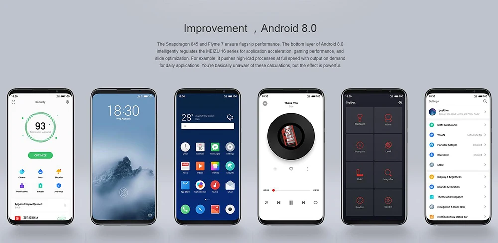 MEIZU 16th, 4G, LTE, мобильный телефон, 6,0 дюймов, 6 ГБ ОЗУ, 64 Гб ПЗУ, Snapdragon 845, четыре ядра, 20 Мп+ 12 МП, AI face, глобальная ПЗУ, смартфон