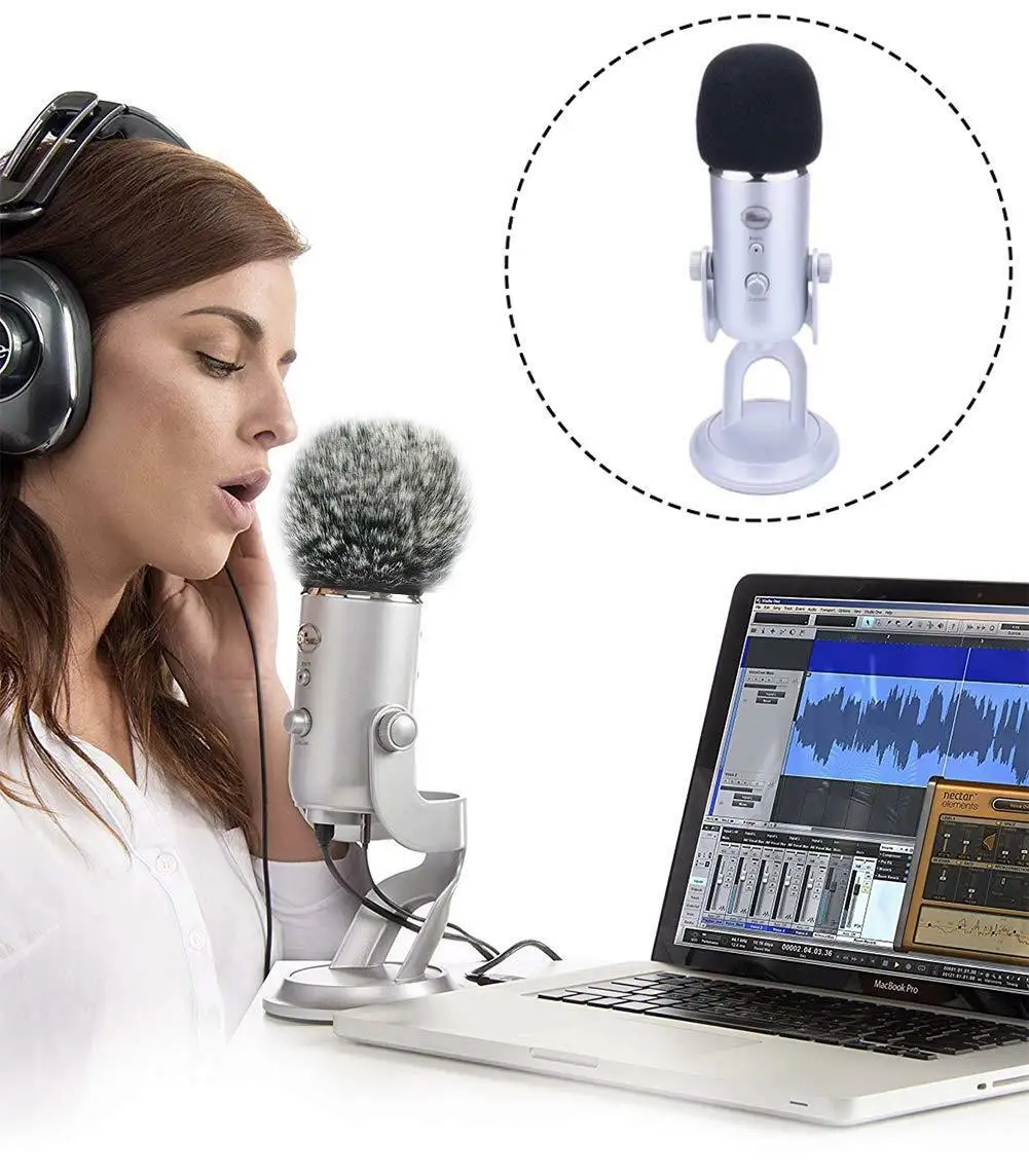 Пенопластовый чехол с искусственным мехом микрофон для ветрового стекла Blue Yeti Pro