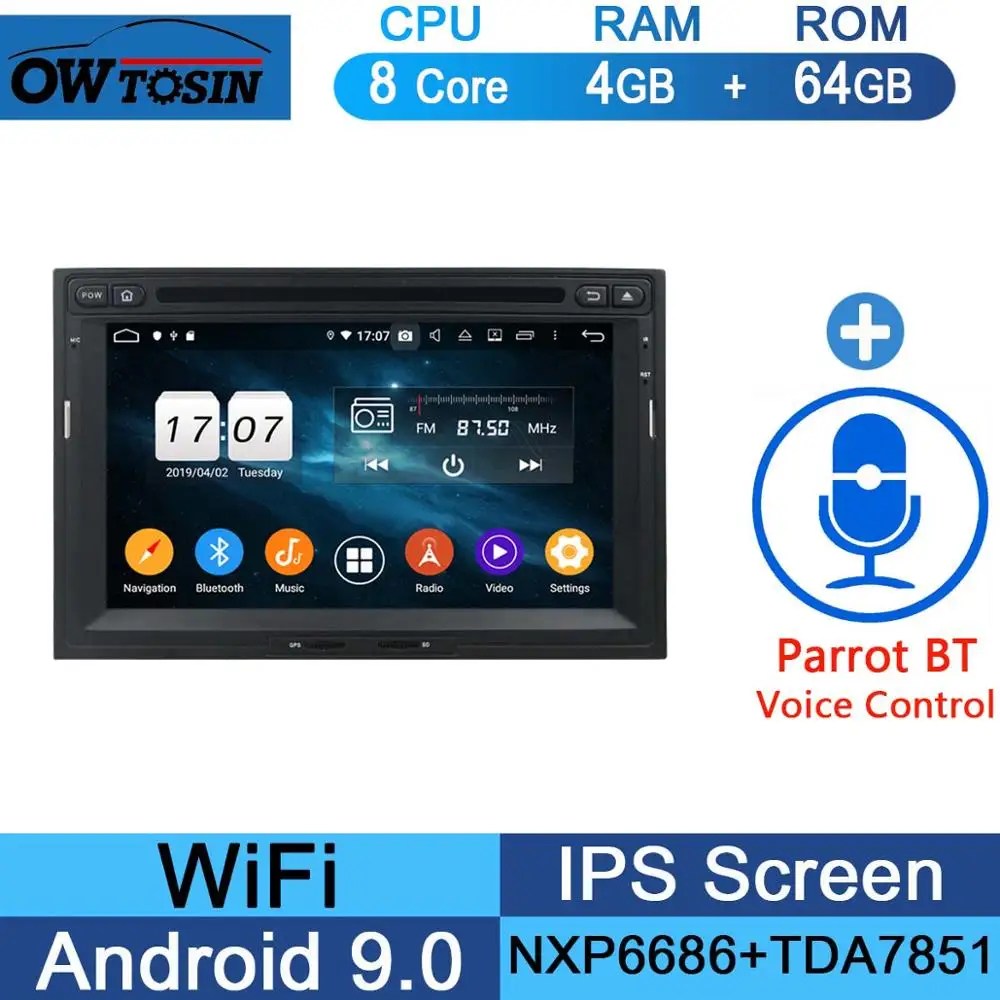 64G Parrot BT " ips Восьмиядерный 4G+ 64G Android 9,0 Автомобильный DVD радио gps для peugeot PG 3008 5008 Partner/Citroen Berlingo DSP CarPlay Parrot BT - Цвет: 64G Parrot BT