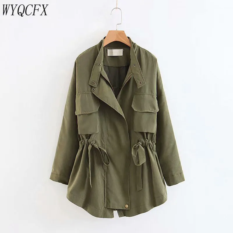 Весенне осеннее пальто для женщин Повседневная Свободная верхняя одежда с