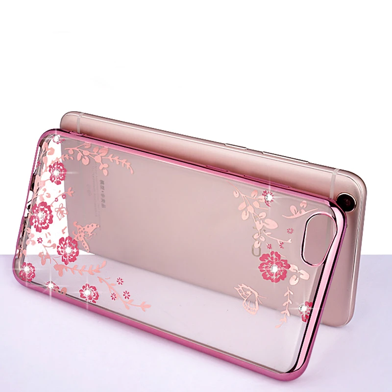 F7 чехол для OPPO телефона тонкий ТПУ Блестки цветок Bling силиконовый бампер с