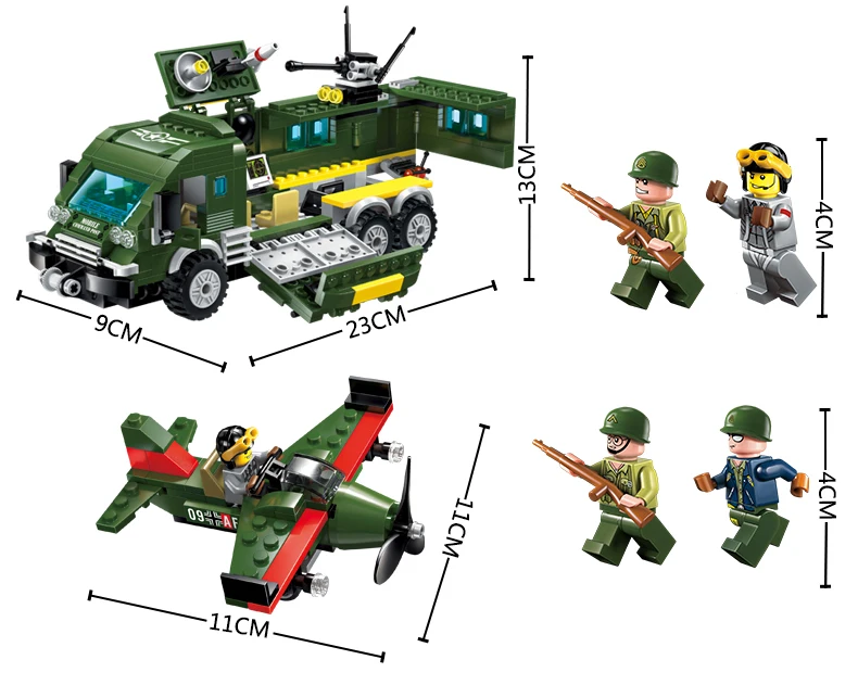 Просвещения Building Block военные битва армия сухопутные войска специального назначения перестрелке 3 фигурки 206 шт. Обучающие кирпич-нет коробка