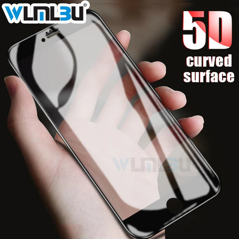 WLMLBU 5D закаленное стекло для iphone 6 6s plus Защита экрана iPhone 7 полное покрытие пленка
