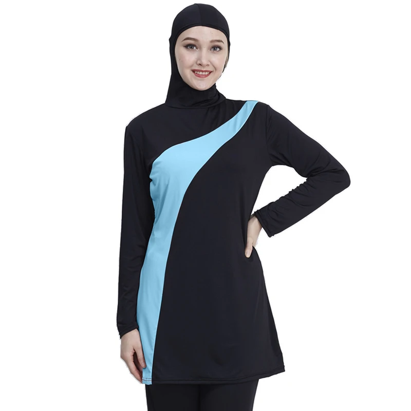 3XL Мусульманский купальник с длинным рукавом размера плюс купальники