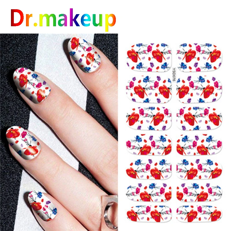 Dr. makeup 1 лист очаровательные наклейки для ногтей s 3D полное покрытие звездное небо