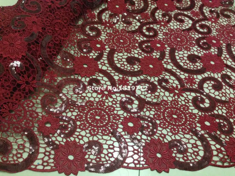 Бесплатная доставка! горячая распродажа африканская блестки кружева шнур гипюр