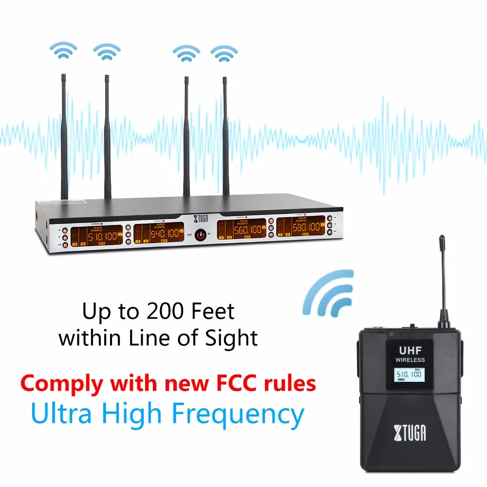 XTUGA SKM4000PLUS профессиональная 4*100 каналов UHF Беспроводная микрофонная система выбор