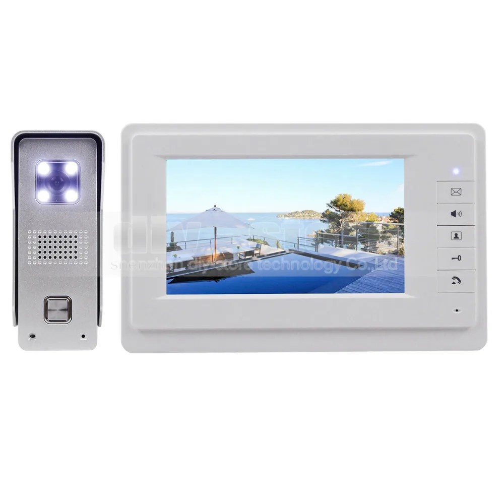 

DIYSECUR 7" Wired Video Doorbell Intercom Home Security 700TVL Camera Fashionable Monitor New