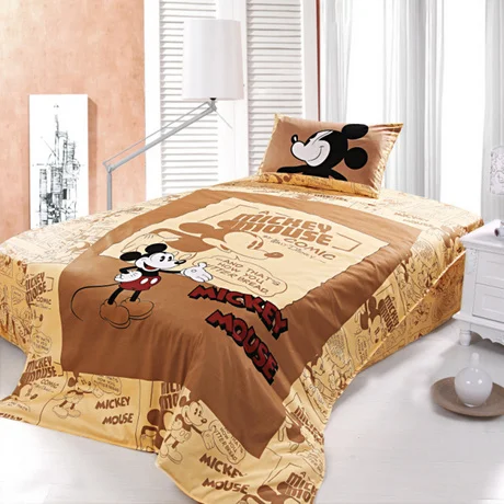 

mickey mouse bedding set for kids bedroom decor cotton bedclothes twin duvet covers boys home textile bedspread blue colored 3pc