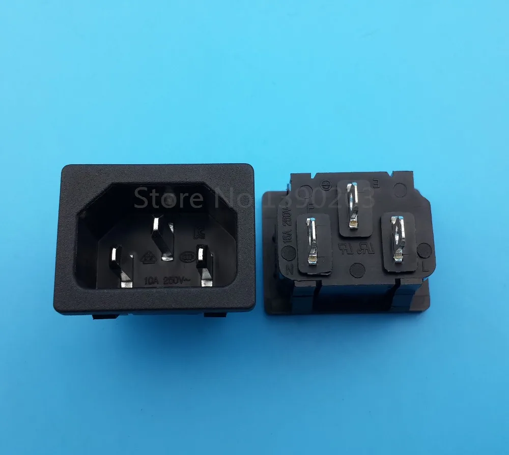 10 шт. а/250 В переменного тока IEC320 C14 Штекерная 3 контактная панель встроенная