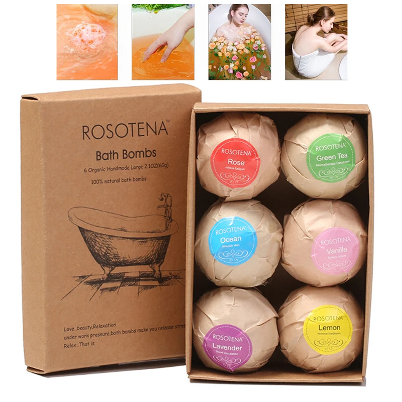 6 шт. снятие стресса натуральные Пузырьковые Бомбочки для душа соль ванны эфирное