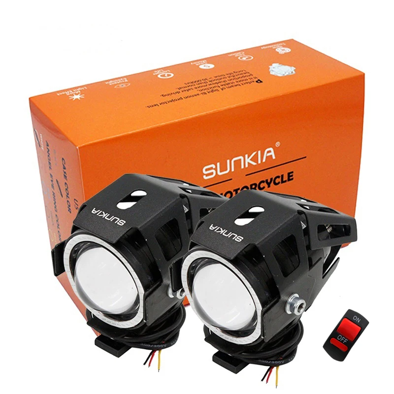 2 шт./лот фары для мотоцикла SUNKIA U7 CREE Chip 125 Вт фара 3000LM угол обзора глаз + глаза