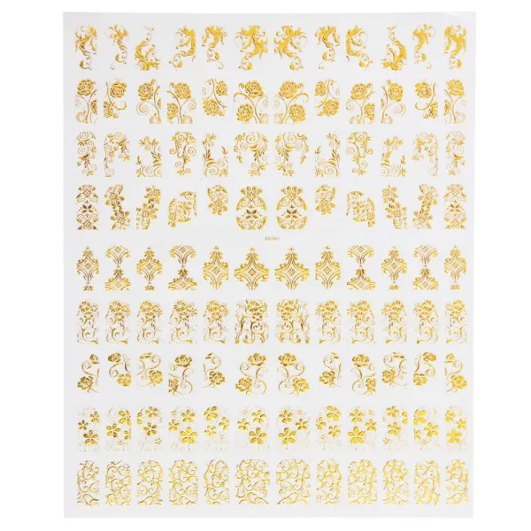 AD101 1 шт 3D золото Bronzing наклейка на ногти DIY святить Клей цветок полный гель лак для ногтей Art Маникюр CHAD101-106 - Цвет: AD101