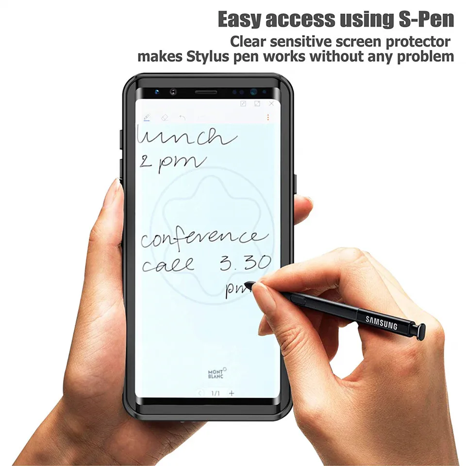 Водонепроницаемый чехол для телефона для samsung Galaxy S9 S9 Plus Note 8 9 360 полный корпус прочный прозрачный чехол Крышка с Экран протектор