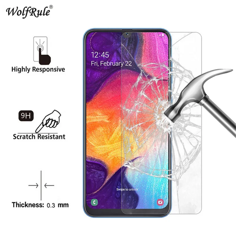 2 piezas de protector de pantalla para Samsung Galaxy A20 de vidrio templado para Samsung A20 pel&iacute;cula protectora de vidrio ultrafino para Galaxy A20 A205F-2