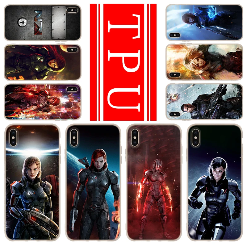 Мягкий чехол из ТПУ для iPhone 12 Mini 11 Pro XS Max XR X 8 7 6 Plus 5S SE S Cover N7 Mass Effect 2020 | Мобильные