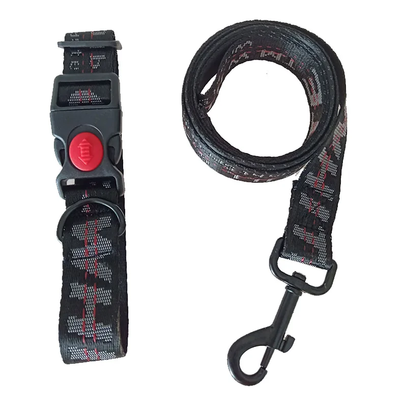 Black collarLeash Ошейник для собаки, поводок, набор, модный, с надписью, 1,5 см, прочный нейлоновый поводок с ремнями, французский щенок бульдога, ходячие товары для животных, собак - Цвет: Black collarLeash