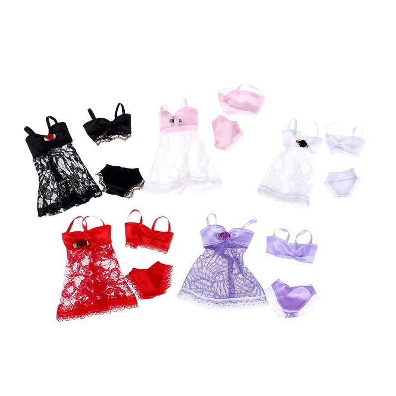 3 шт./компл. сексуальные пижамы для кукольного нижнего белья одежда кружевные