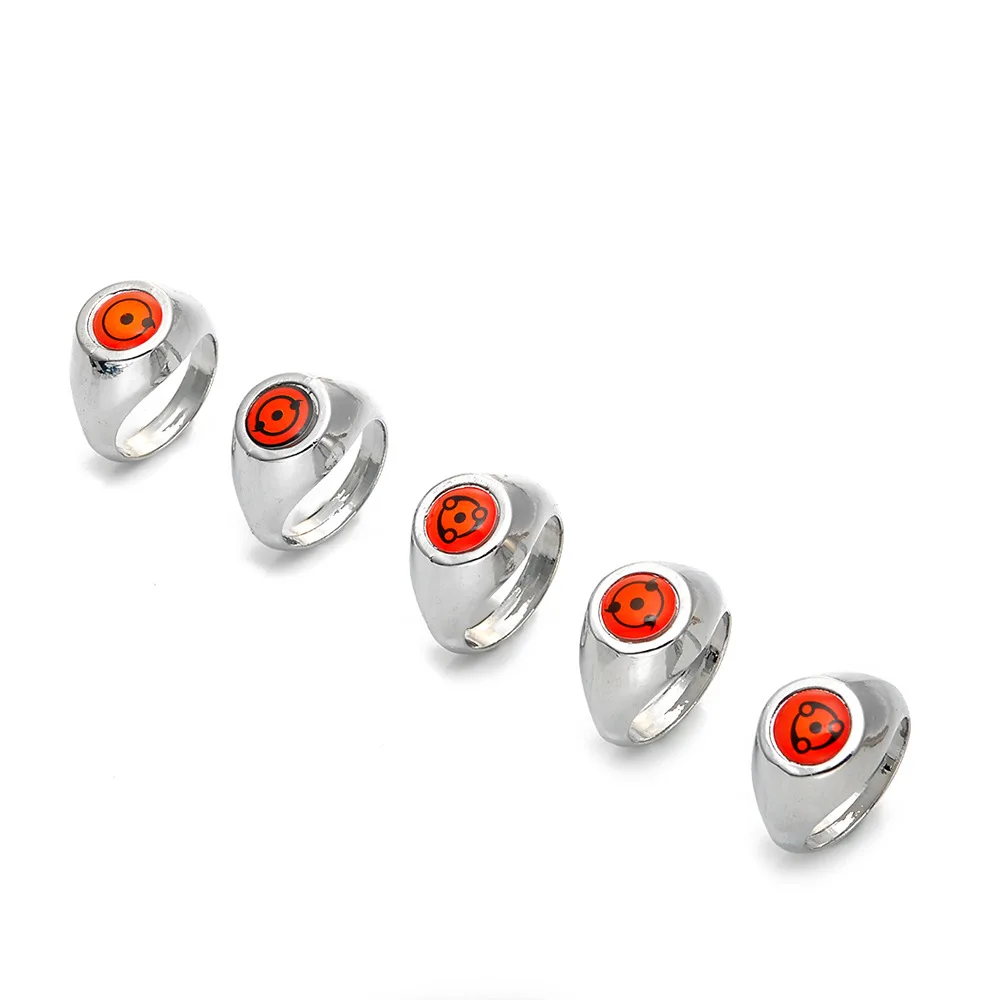 Аниме Наруто 10 видов стилей наборы колец с коробкой Sharingan Three magatama logo vintage bague
