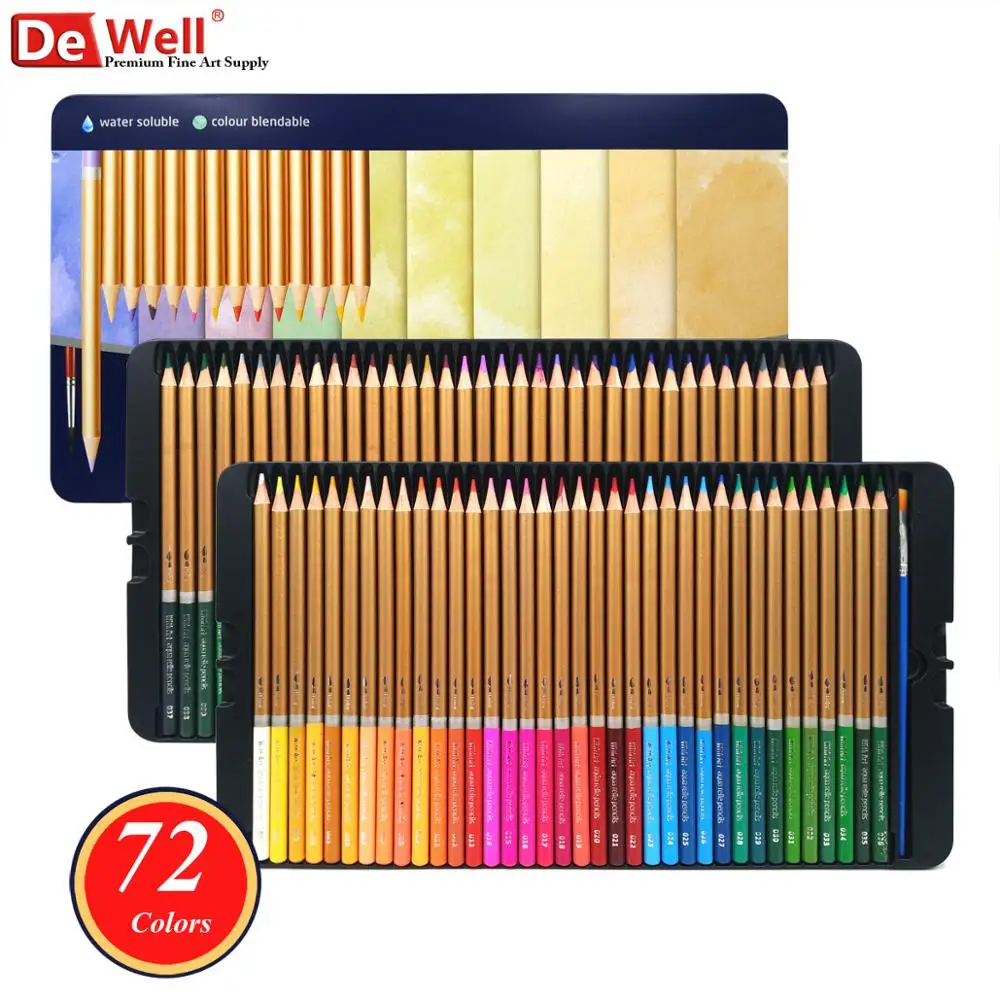 

72 Colors Aqua Relle Colored Pencils Watercolor Pencil 72 lapis de cor Professional for Coloring Books Art School Sullpies
