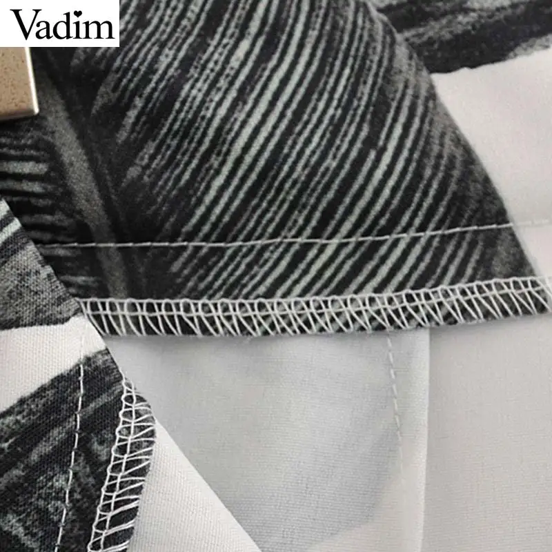 Вадим Женские винтажные Листья печати Шорты плиссированные карманы молния fly