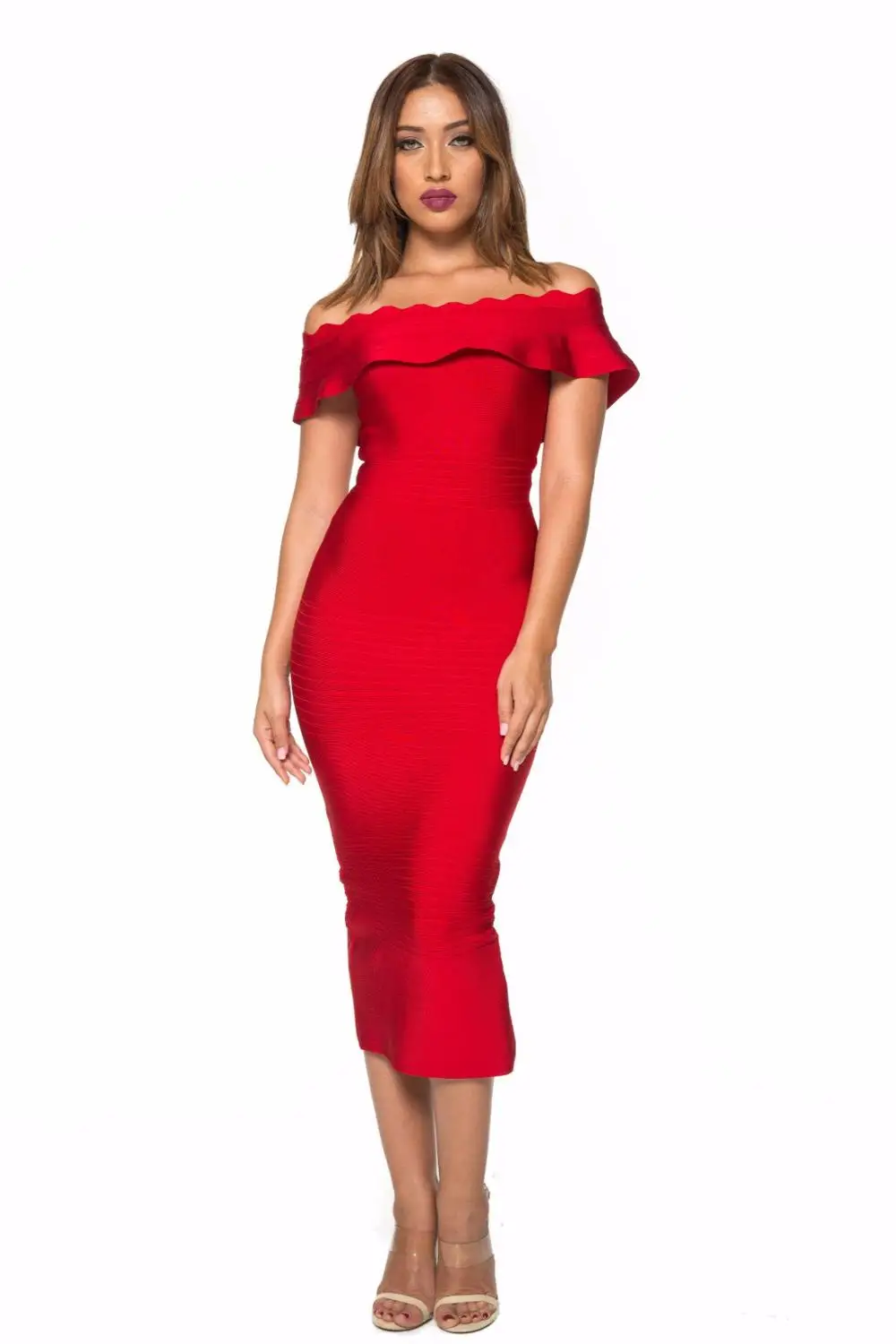 Кружевное Бандажное платье на одно плечо черное белое розовое красное