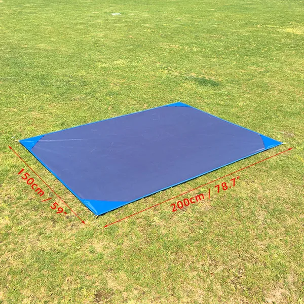 Blue SURVIVALIST 4 person Ultralight Beach Mat 150x200cm Waterproof Footprint Trap Tent Mat Durable Picnic Ground Sheet Camping Gears - Цвет: Blue