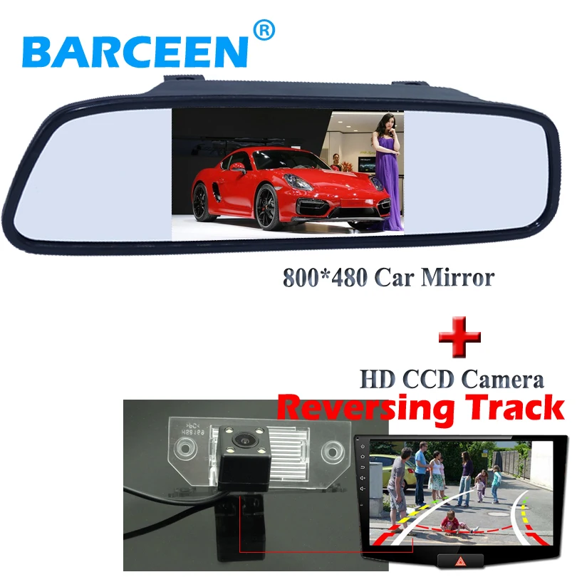 

Car auto rear reversing camera with lcd screen mirror 4.3" 4 led + Dynamic track line +800*480 use for Ford-focus sedan