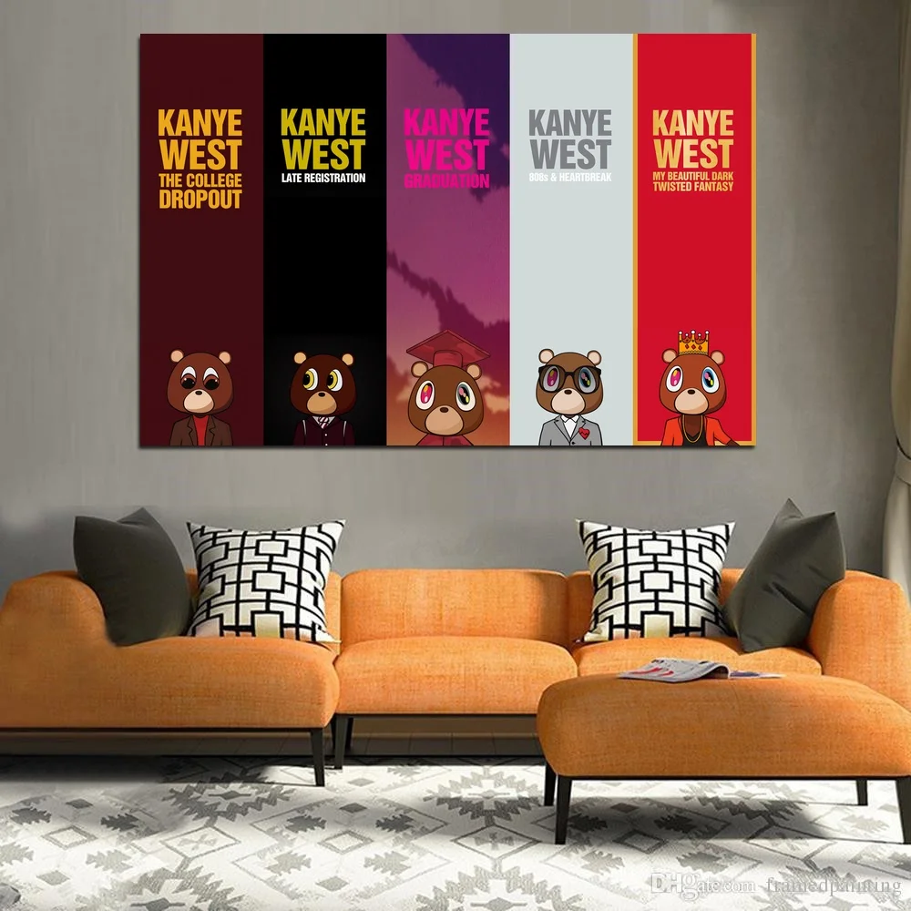 Kanye West альбомы дискография Искусство Холст плакат музыка Настенные картины для