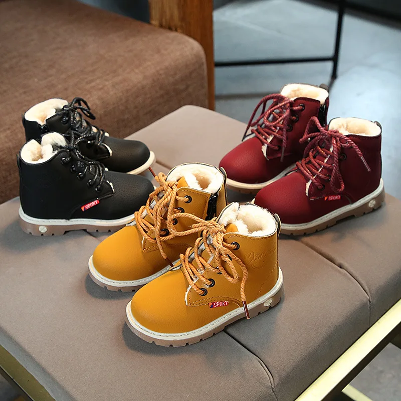 

Kids Boys Boots Autumn/Winter Children Girls Shoes Baby Classic Non-Slip Breathable Boots Students Casual Warming Boots Shoes