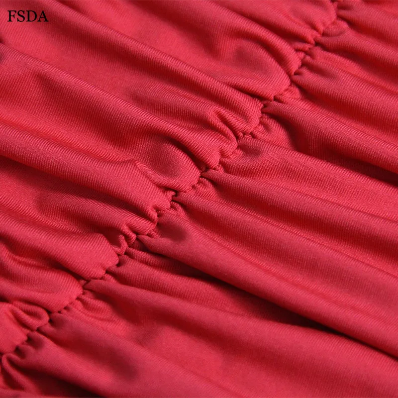 Женское облегающее платье мини FSDA красное вечернее Бандажное с открытой спиной и