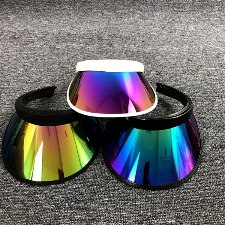 10 шт./лот оптовая продажа цветные без шапочки ПВХ Солнцезащитная шляпа летняя