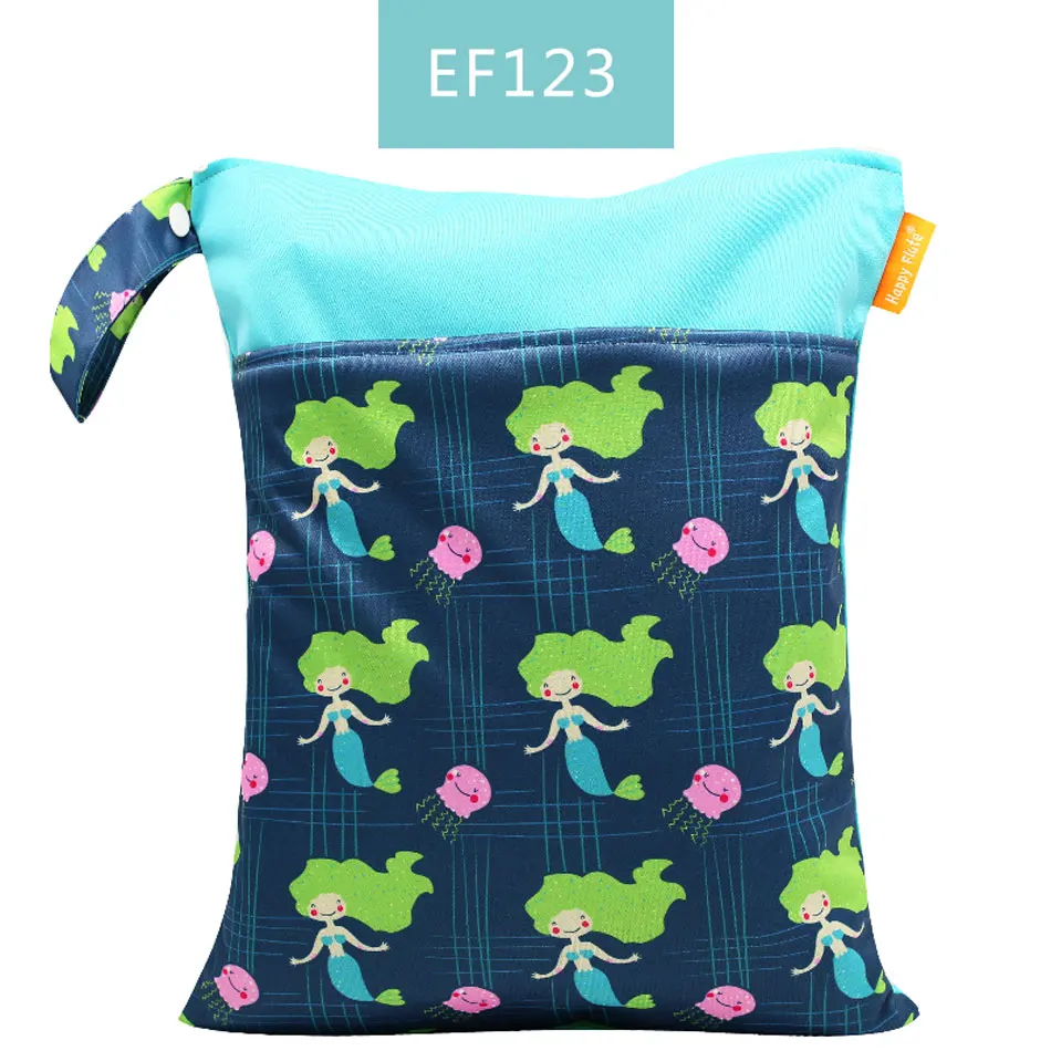 Happyflute 28*36 см wetbag водонепроницаемая и многоразовая сумка для подгузников с двумя