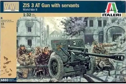 ZIS 3 на пистолете с слугами 1/32 солдат фигурки модельный комплект италери |