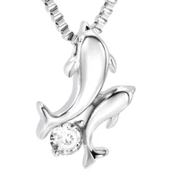 dolphin cremation jewelry stainless steel urn necklace for ashes keepsake urns mom memorial pendant gifts for women girls