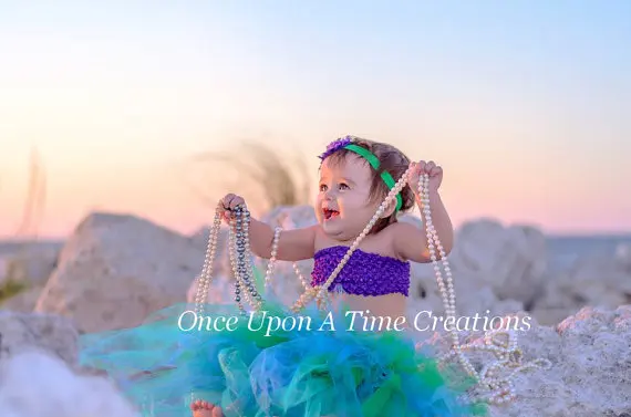 Пляжная юбка-пачка в стиле Русалочки комплект для маленьких девочек