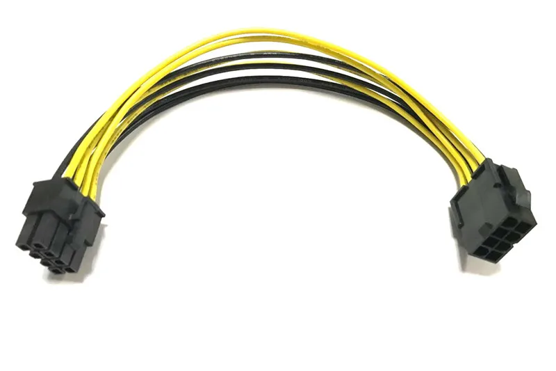 100 шт. 20 см Процессор 8Pin женский Мужской 8 pin черный и желтый удлинитель питания 18AWG
