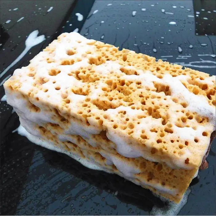 Новая модная желтая мини губка для мытья автомобиля Чистящая инструменты