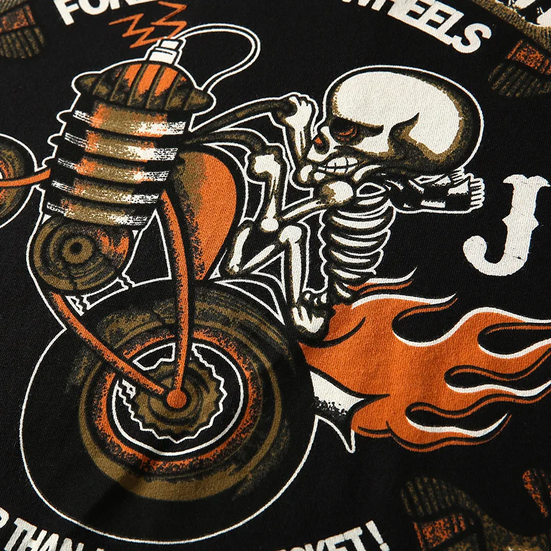 ALVZAR New Mens Male Cotton Casual Summer Streetwear print Skulls T Shirt Tshirts T-shirts Tops tees Clothes Coustume Apparel | Мужская