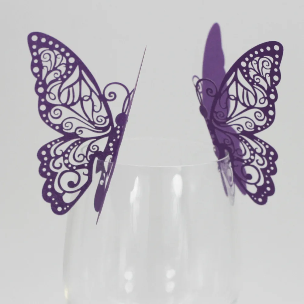 50 шт./лот Лазерная резка бабочки бумажная карта/карточка сопровождения/карта