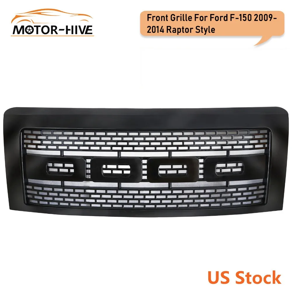 Для 2009 2014 Ford F150 решетка черный глянец Raptor сетки спереди капот бампера гриль США