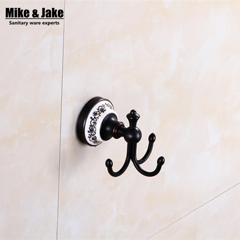 Черный Античный крючок для одежды латунные черные бронзовые Крючки халата