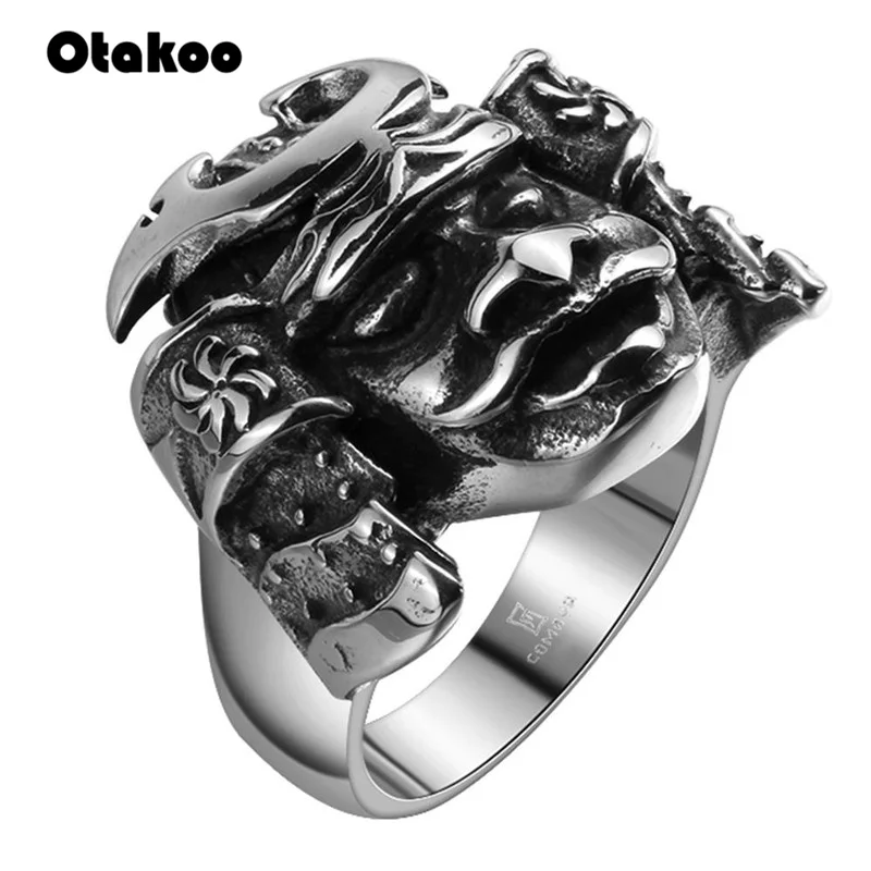 Otakoo Роскошные Брендовые мужские кольца из нержавеющей стали ювелирные японский