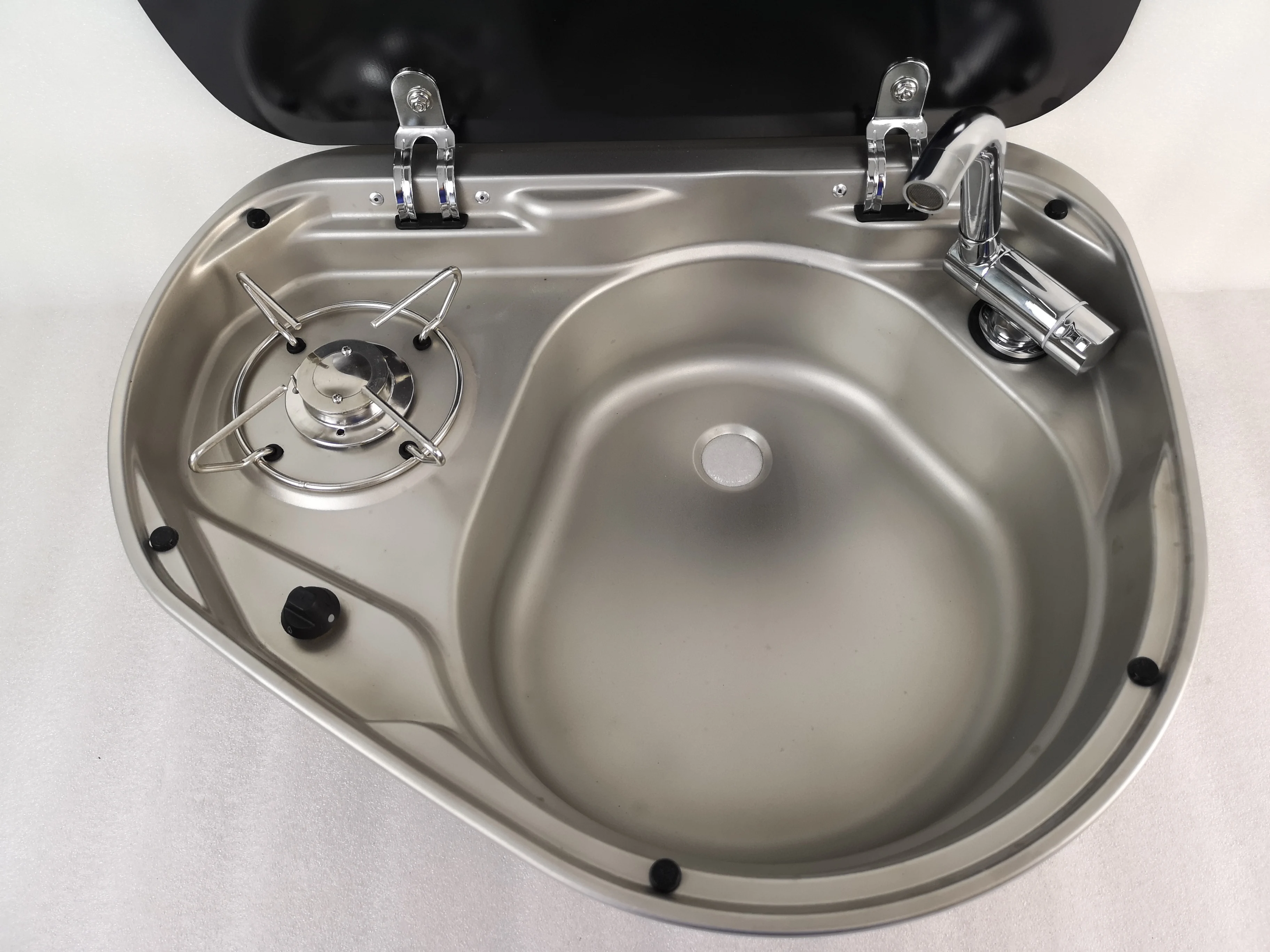 Лодка Караван RV газовая горелка LPG плита и комбинированная раковина с закаленным стеклом Топ 525*425*150 мм GR-600R