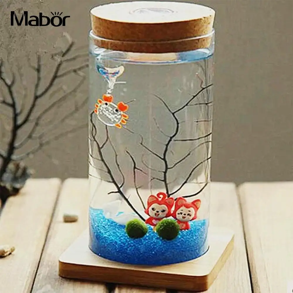 15 X 8CM LED Luminous Ecology Glass Bottle Night Light Storage Box New Valentine's Day Gift Valentine's Day Couple Novelty Light