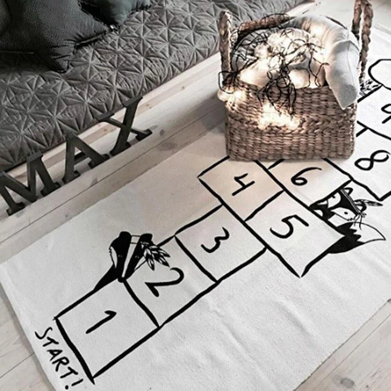 Цифровые шашки INS Мультяшные Детские холщовые коврики для ползания с принтом