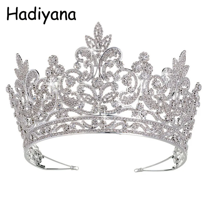 

Hadiyana Luxury Bridal Tiara Big Queen Crown Wedding Hair Accessories Diadem Headband Pageant Ornaments Headdress Crowns HG6039