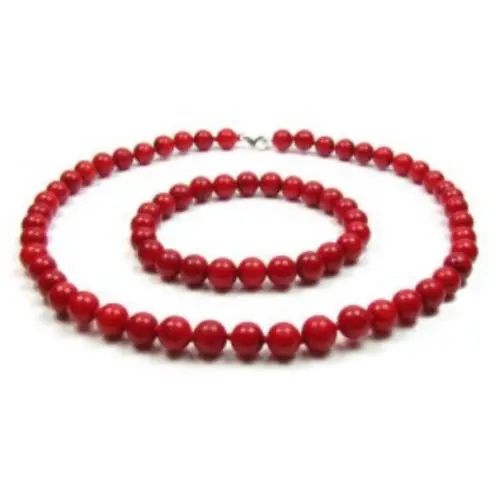 Ожерелье и браслет из натурального коралла 8 мм 18 дюймов 7 5 дюйма|necklace jewelry stand|necklace