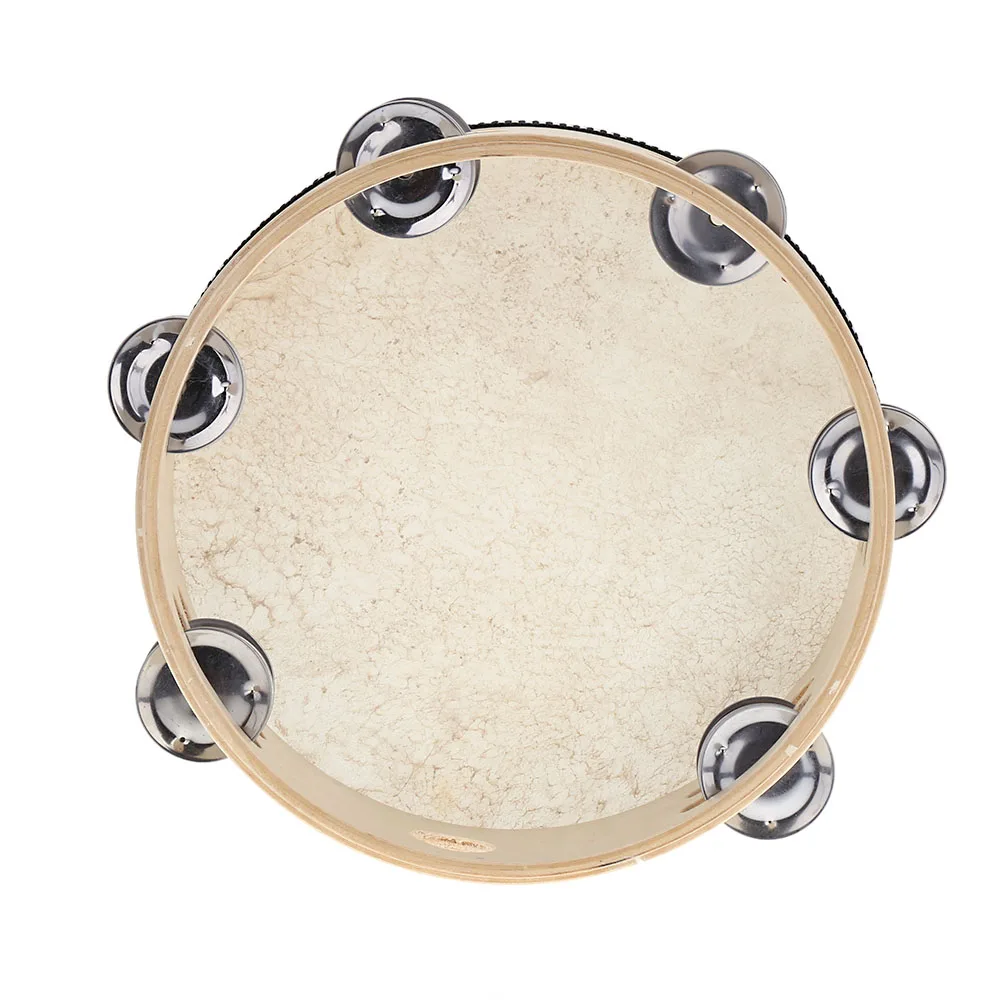 8 &quotручной Тамбурин барабан колокольчик с двойным рядом камней Металл джинглы