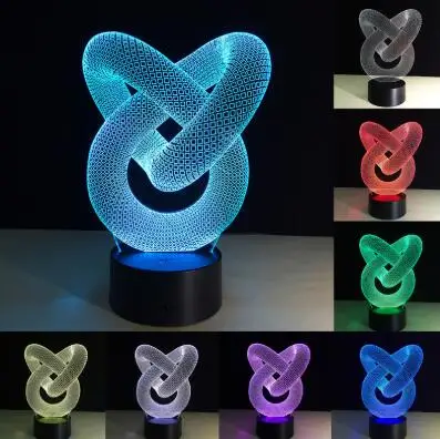Abstract 1 Абстрактный акриловый светодиодный 3D светильник ночник лампа с сенсорным выключателем светодиодный USB свет 7 цветов Изменение украшение свет для детей - Испускаемый цвет: Abstract 1